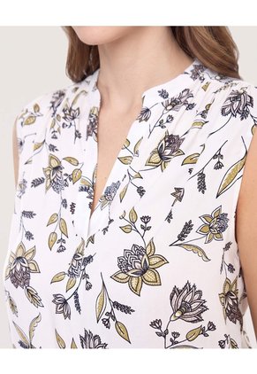 Blusa Manga Sisa  Para Mujer Crema Ostu