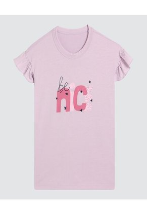 Camiseta Infantil Niña Manga Corta Color Morado Marca Ostu #90090129