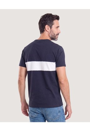 Camiseta Regular Con Estampado  Para Hombre Azul Ostu