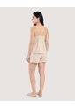 Pijama De Tiras Con Short  Para Mujer Beige Ostu de Ostu