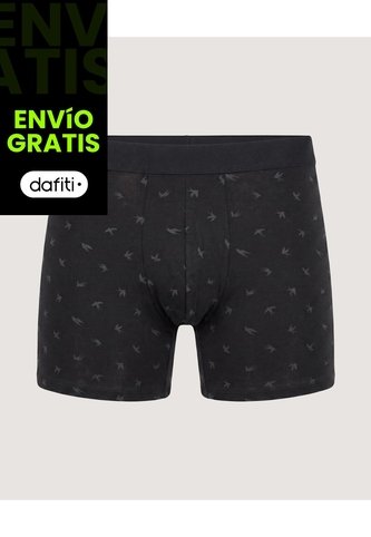Bóxer Medio Estampado  Para Hombre Negro Ostu Ostu