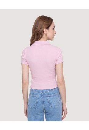 Polo Cropped Para Mujer Lila Ostu