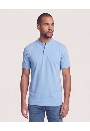 Polo Cuello Mao Regular Para Hombre Azul Ostu
