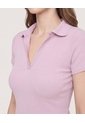 Polo Cropped  Para Mujer Lila Ostu de Ostu