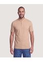 Polo Cuello Mao Regular  Para Hombre Beige Ostu de Ostu