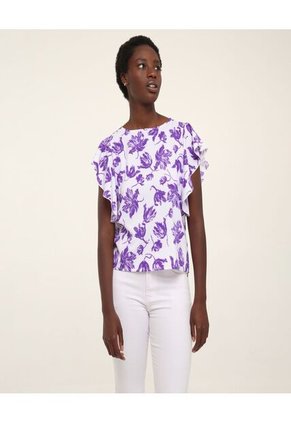 Blusa Para Mujer Manga Corta Color Morado Marca Ostu #40120727