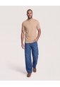 Polo Cuello Mao Regular  Para Hombre Beige Ostu de Ostu