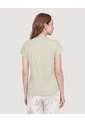 Blusa Escote V Natural  Para Mujer Verde Ostu de Ostu
