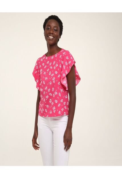 Blusa  Para Mujer Manga Corta Color Rosado Marca Ostu #40120727