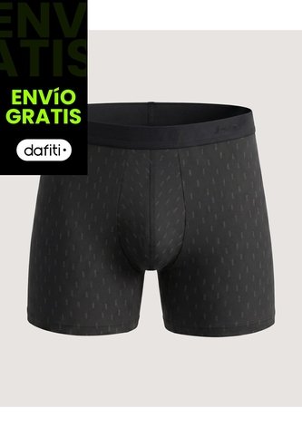 Bóxer Medio Estampado Geométrico  Para Hombre Negro Ostu Ostu