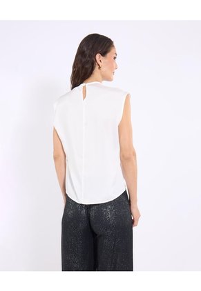 Blusa Manga Corta Fluida Para Mujer Crudo Ostu