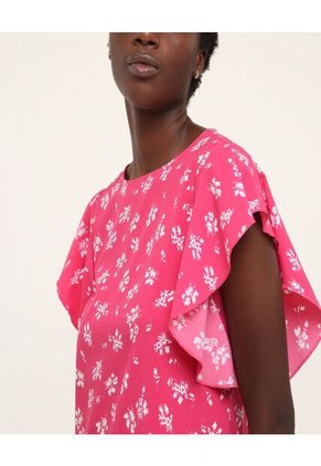 Blusa  Para Mujer Manga Corta Color Rosado Marca Ostu #40120727