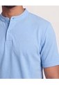 Polo Cuello Mao Regular  Para Hombre Azul Ostu de Ostu