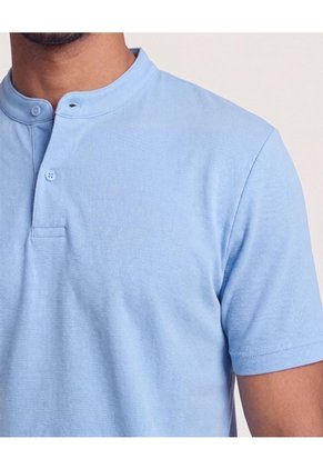 Polo Cuello Mao Regular Para Hombre Azul Ostu