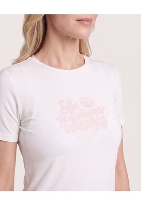 Pijama Capri Con Estampado Frontal Para Mujer Rosado Ostu