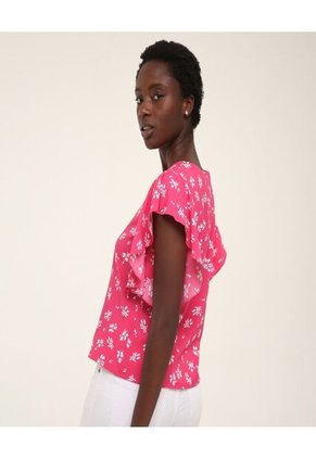 Blusa  Para Mujer Manga Corta Color Rosado Marca Ostu #40120727