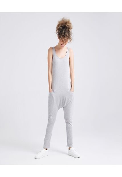 Enterizo  Para Mujer Manga Sisa Color Gris Marca Ostu #40320040