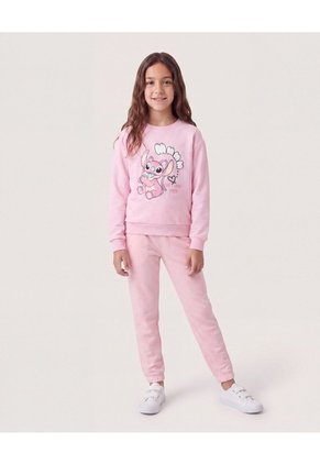 Jogger Básico Para Niña  Infantil Niña Rosa Ostu