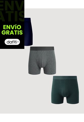 Pack X3 Boxer Medio Daily X3 Para Hombre Negro Ostu Ostu