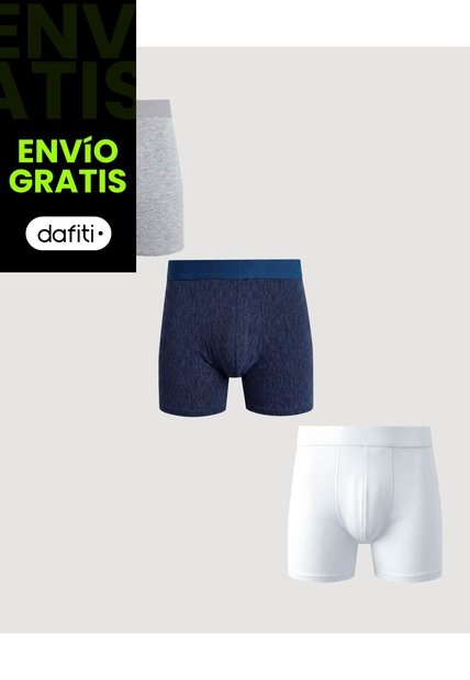 Pack X3 Boxer Medio Comfort X3 Para Hombre Negro Ostu