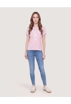 Camiseta Regular Estampada Para Mujer Lila Ostu