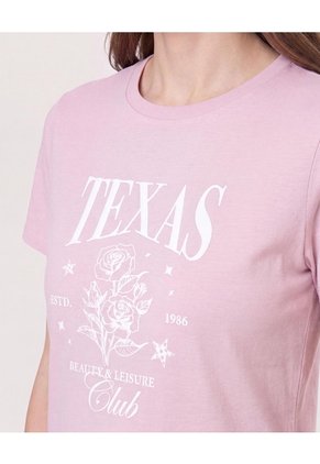 Camiseta Regular Estampada Para Mujer Lila Ostu