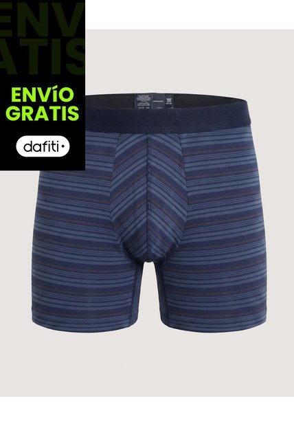 Bóxer Medio Rayas Clásicas  Para Hombre Azul Ostu