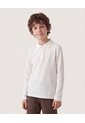 Polo Básico Manga Larga  Infantil Niño Crema Ostu de Ostu