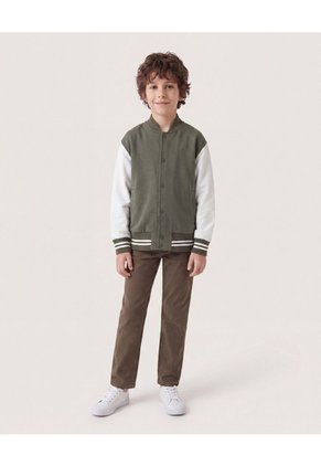 Chaqueta Bomber Bicolor Infantil Niño Verde Ostu