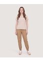Camiseta Regular Estampada  Para Mujer Camel Ostu de Ostu