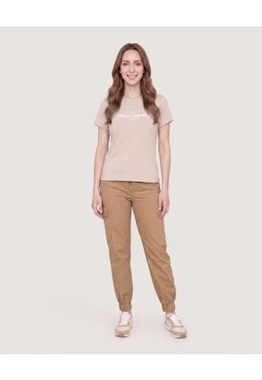 Camiseta Regular Estampada Para Mujer Camel Ostu