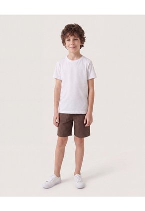 Camiseta Cuello Redondo Con Estampado Infantil Niño Crema Ostu