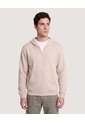 Buzo Zipper Unicolor  Para Hombre Beige Ostu de Ostu