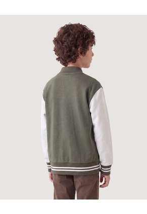 Chaqueta Bomber Bicolor Infantil Niño Verde Ostu