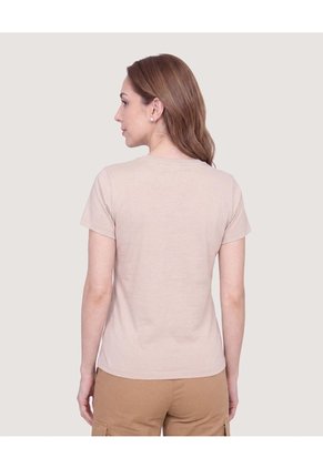 Camiseta Regular Estampada Para Mujer Camel Ostu