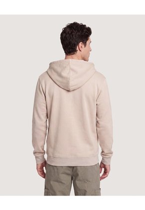 Buzo Zipper Unicolor Para Hombre Beige Ostu
