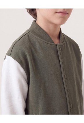 Chaqueta Bomber Bicolor Infantil Niño Verde Ostu