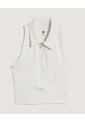 Polo Tipo Top Con Cremallera  Para Mujer Crema Ostu de Ostu
