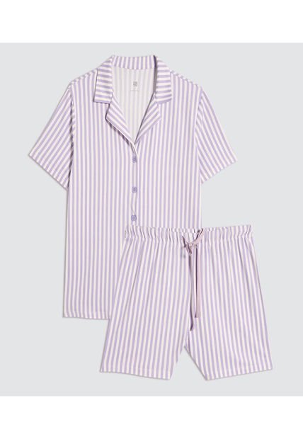 Pijama Para Mujer M/C P/C Color Lila  Marca Ostu #40040402