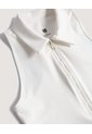 Polo Tipo Top Con Cremallera  Para Mujer Crema Ostu de Ostu