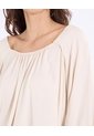 Blusa 3/4 Con Escote Cuadrado  Para Mujer Beige Ostu de Ostu