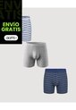 Pack Boxer Medio Rayas Y Líneas  Para Hombre Negro Ostu de Ostu