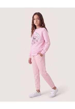 Buzo Con Estampado Stitch Infantil Niña Rosado Ostu