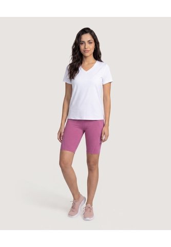 Camiseta Essential Escote V  Para Mujer Blanco Ostu Ostu