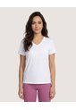 Camiseta Essential Escote V  Para Mujer Blanco Ostu de Ostu