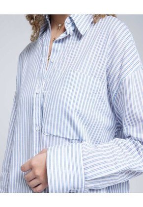 Camisa Para Mujer Manga Larga Color Azul Marca Ostu #40010237
