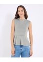 Camiseta Peplum Sin Mangas  Para Mujer Verde Ostu de Ostu