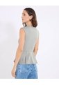 Camiseta Peplum Sin Mangas  Para Mujer Verde Ostu de Ostu