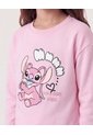 Buzo Con Estampado Stitch  Infantil Niña Rosado Ostu de Ostu