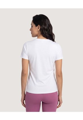 Camiseta Essential Escote V  Para Mujer Blanco Ostu